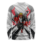 St Kilda Saints Australian Football Long Sleeve Shirt Superhero Mascot Graphic - Bold Team Colors