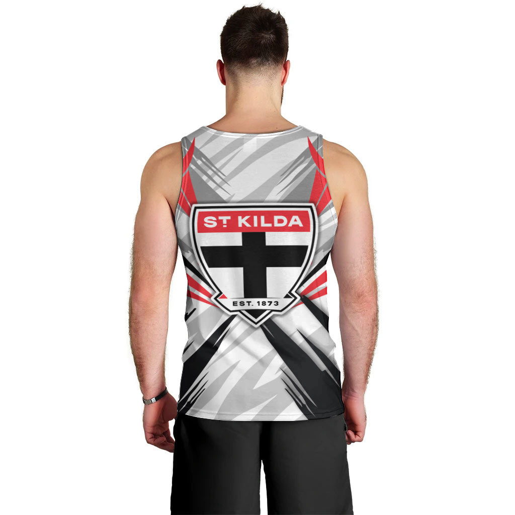 St Kilda Saints Australian Football Men Tank Top Superhero Mascot Graphic - Bold Team Colors