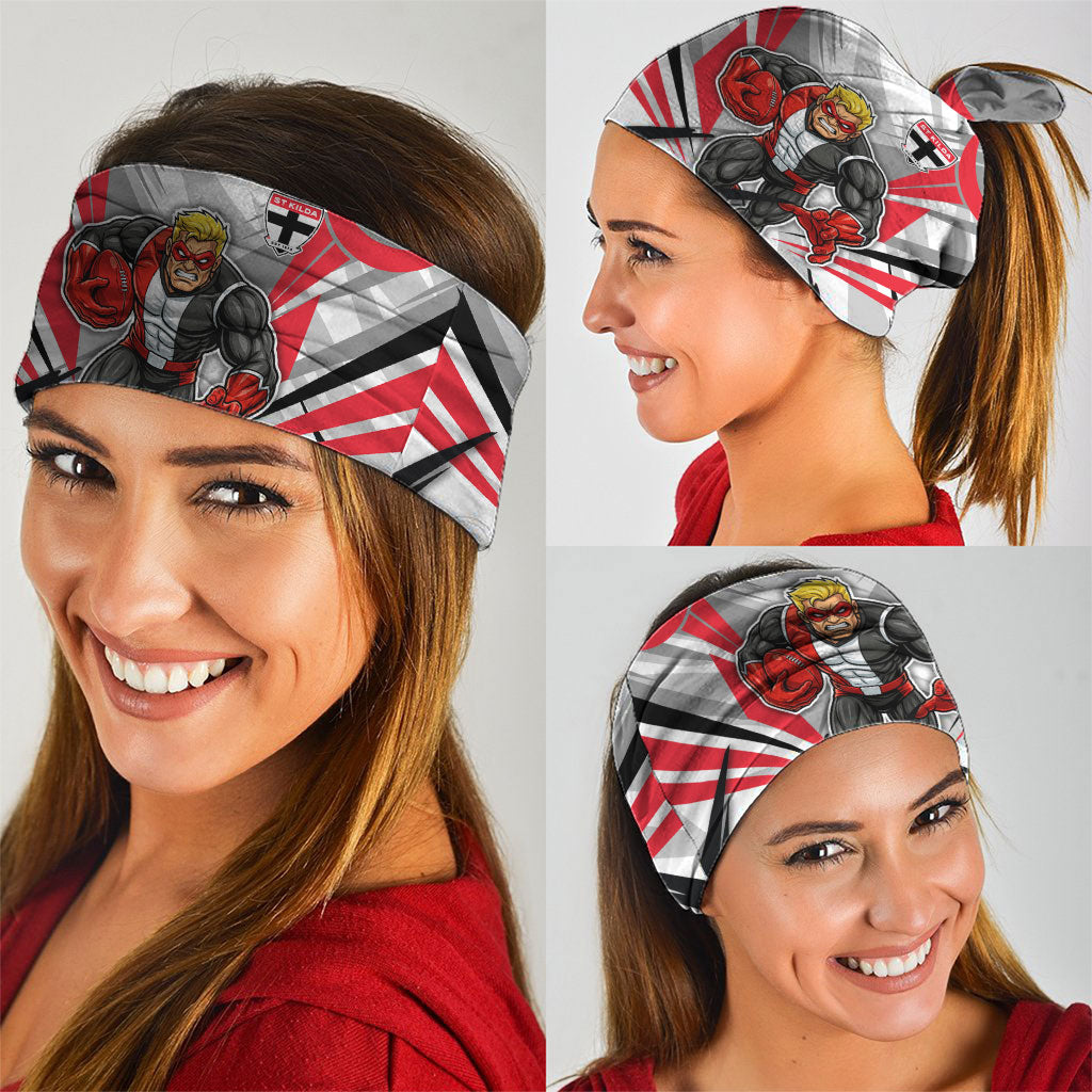 St Kilda Saints Australian Football Neck Gaiter Superhero Mascot Graphic - Bold Team Colors