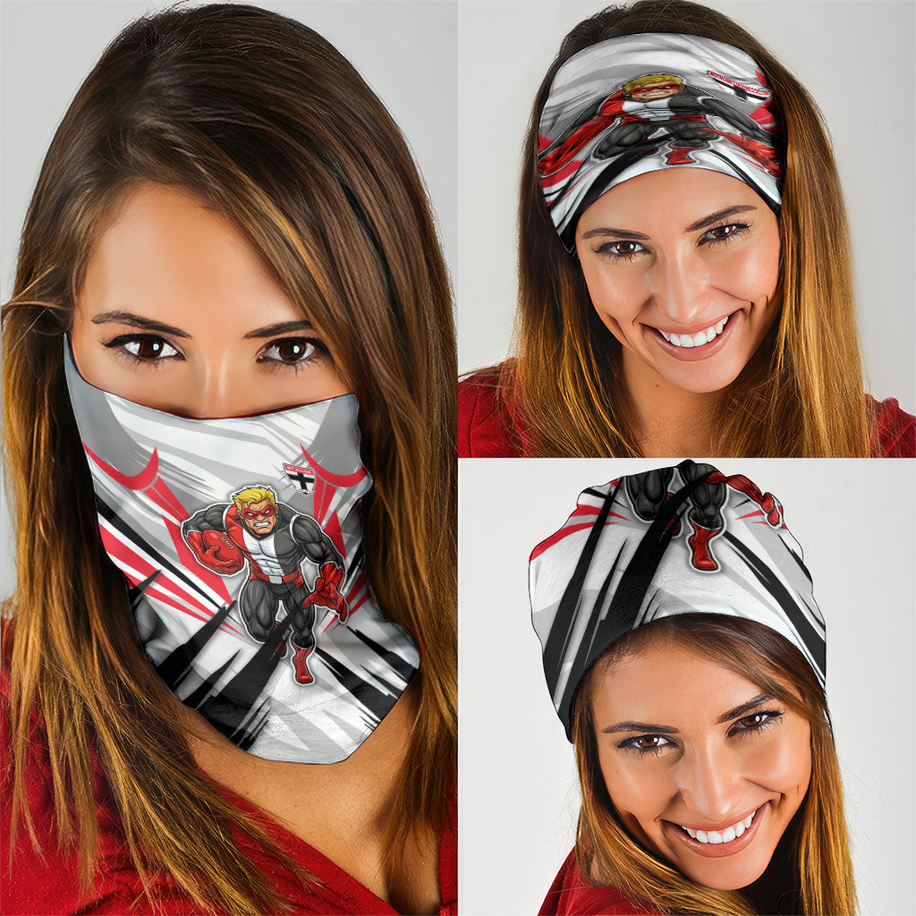 St Kilda Saints Australian Football Neck Gaiter Superhero Mascot Graphic - Bold Team Colors