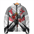 St Kilda Saints Australian Football Padded Jacket Superhero Mascot Graphic - Bold Team Colors