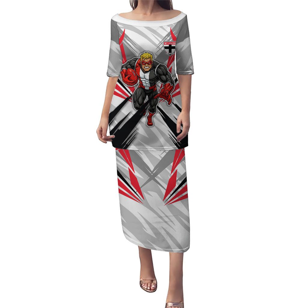 St Kilda Saints Australian Football Puletasi Superhero Mascot Graphic - Bold Team Colors