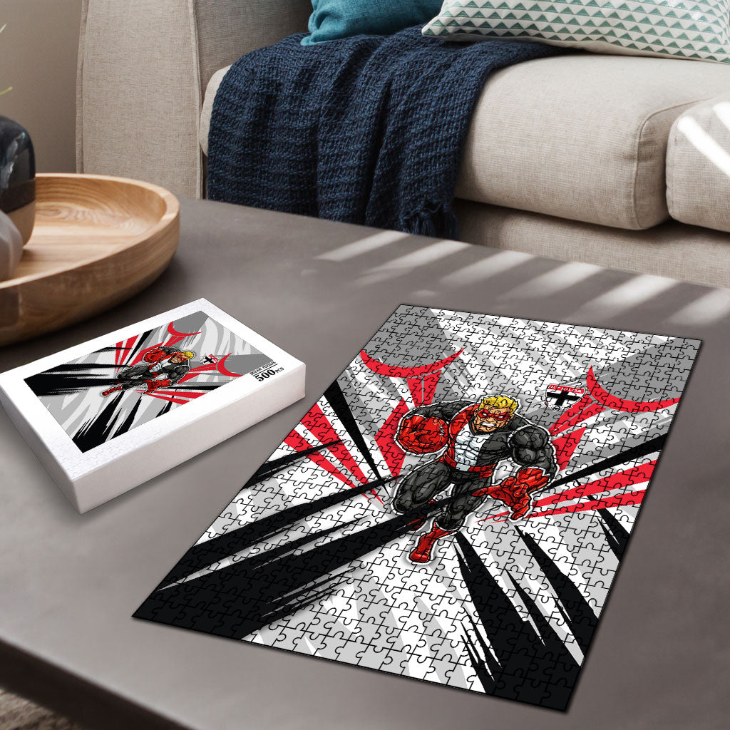 St Kilda Saints Australian Football Puzzle Superhero Mascot Graphic - Bold Team Colors