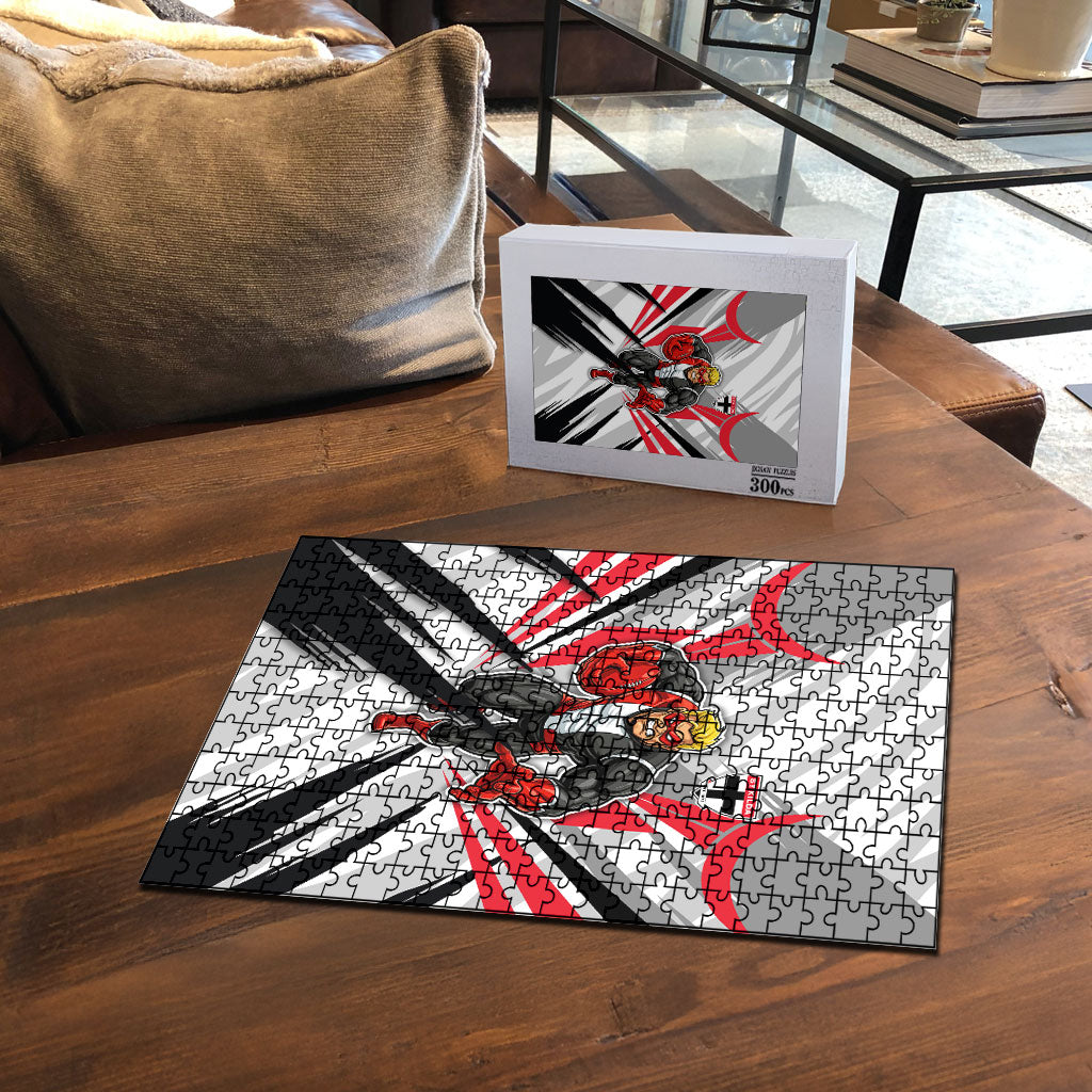 St Kilda Saints Australian Football Puzzle Superhero Mascot Graphic - Bold Team Colors