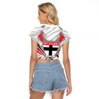 St Kilda Saints Australian Football Raglan Cropped T Shirt Superhero Mascot Graphic - Bold Team Colors