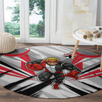 St Kilda Saints Australian Football Round Carpet Superhero Mascot Graphic - Bold Team Colors