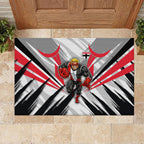 St Kilda Saints Australian Football Rubber Doormat Superhero Mascot Graphic - Bold Team Colors