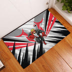 St Kilda Saints Australian Football Rubber Doormat Superhero Mascot Graphic - Bold Team Colors