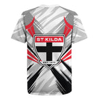 St Kilda Saints Australian Football Rugby Jersey Superhero Mascot Graphic - Bold Team Colors