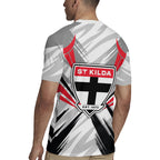 St Kilda Saints Australian Football Rugby Jersey Superhero Mascot Graphic - Bold Team Colors