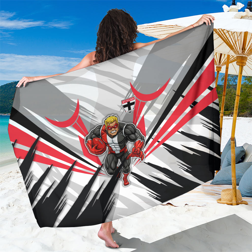 St Kilda Saints Australian Football Sarong Superhero Mascot Graphic - Bold Team Colors