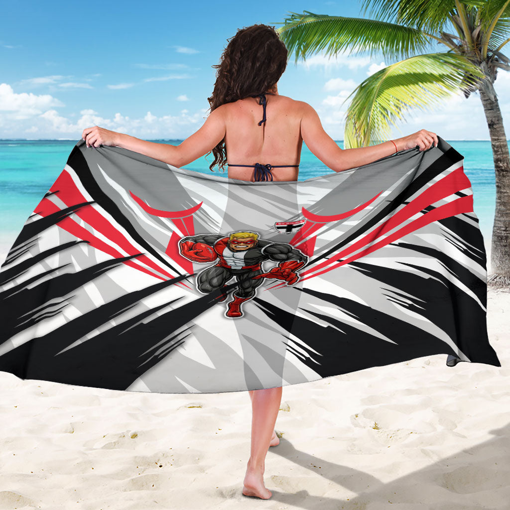 St Kilda Saints Australian Football Sarong Superhero Mascot Graphic - Bold Team Colors