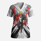 St Kilda Saints Australian Football Scrub Top Superhero Mascot Graphic - Bold Team Colors