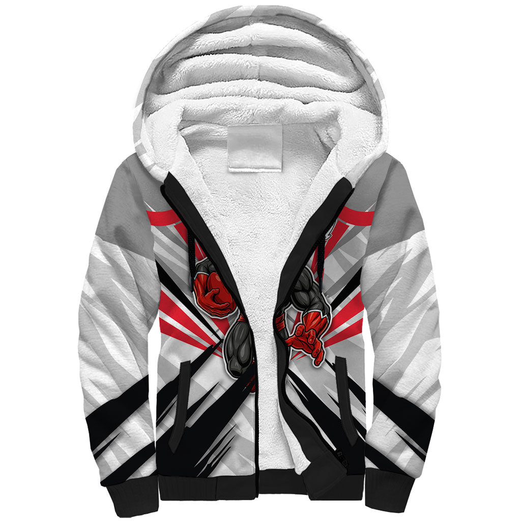 St Kilda Saints Australian Football Sherpa Hoodie Superhero Mascot Graphic - Bold Team Colors