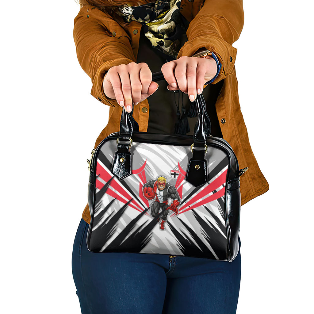 St Kilda Saints Australian Football Shoulder Handbag Superhero Mascot Graphic - Bold Team Colors