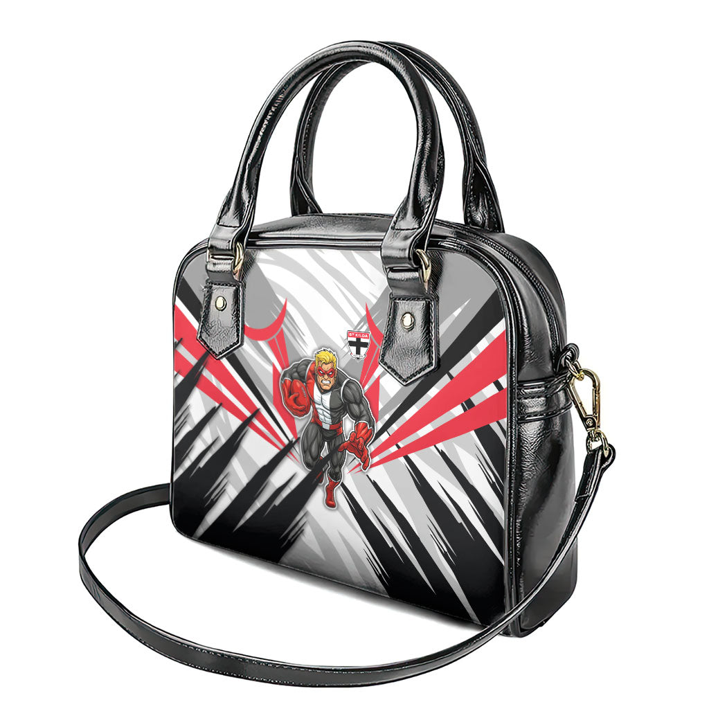 St Kilda Saints Australian Football Shoulder Handbag Superhero Mascot Graphic - Bold Team Colors