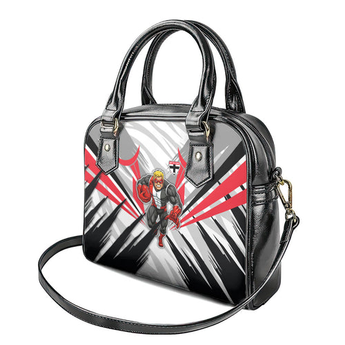St Kilda Saints Australian Football Shoulder Handbag Superhero Mascot Graphic - Bold Team Colors