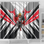 St Kilda Saints Australian Football Shower Curtain Superhero Mascot Graphic - Bold Team Colors