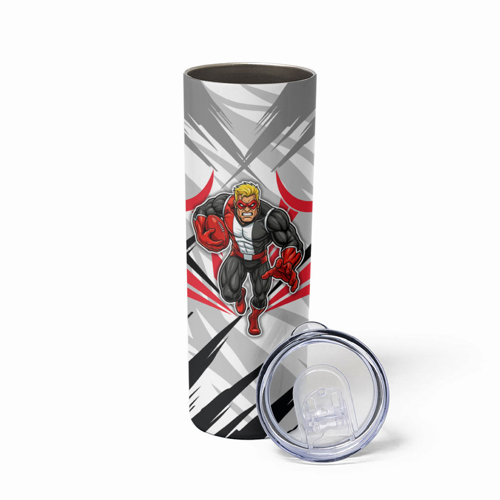 St Kilda Saints Australian Football Skinny Tumbler Superhero Mascot Graphic - Bold Team Colors