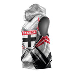 St Kilda Saints Australian Football Sleeveless Hoodie Superhero Mascot Graphic - Bold Team Colors