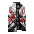 St Kilda Saints Australian Football Sleeveless Puffer Jacket Superhero Mascot Graphic - Bold Team Colors