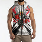 St Kilda Saints Australian Football Sleeveless Zip Hoodie Superhero Mascot Graphic - Bold Team Colors