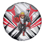 St Kilda Saints Australian Football Spare Tire Cover Superhero Mascot Graphic - Bold Team Colors