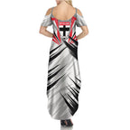 St Kilda Saints Australian Football Summer Maxi Dress Superhero Mascot Graphic - Bold Team Colors