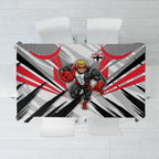 St Kilda Saints Australian Football Tablecloth Superhero Mascot Graphic - Bold Team Colors