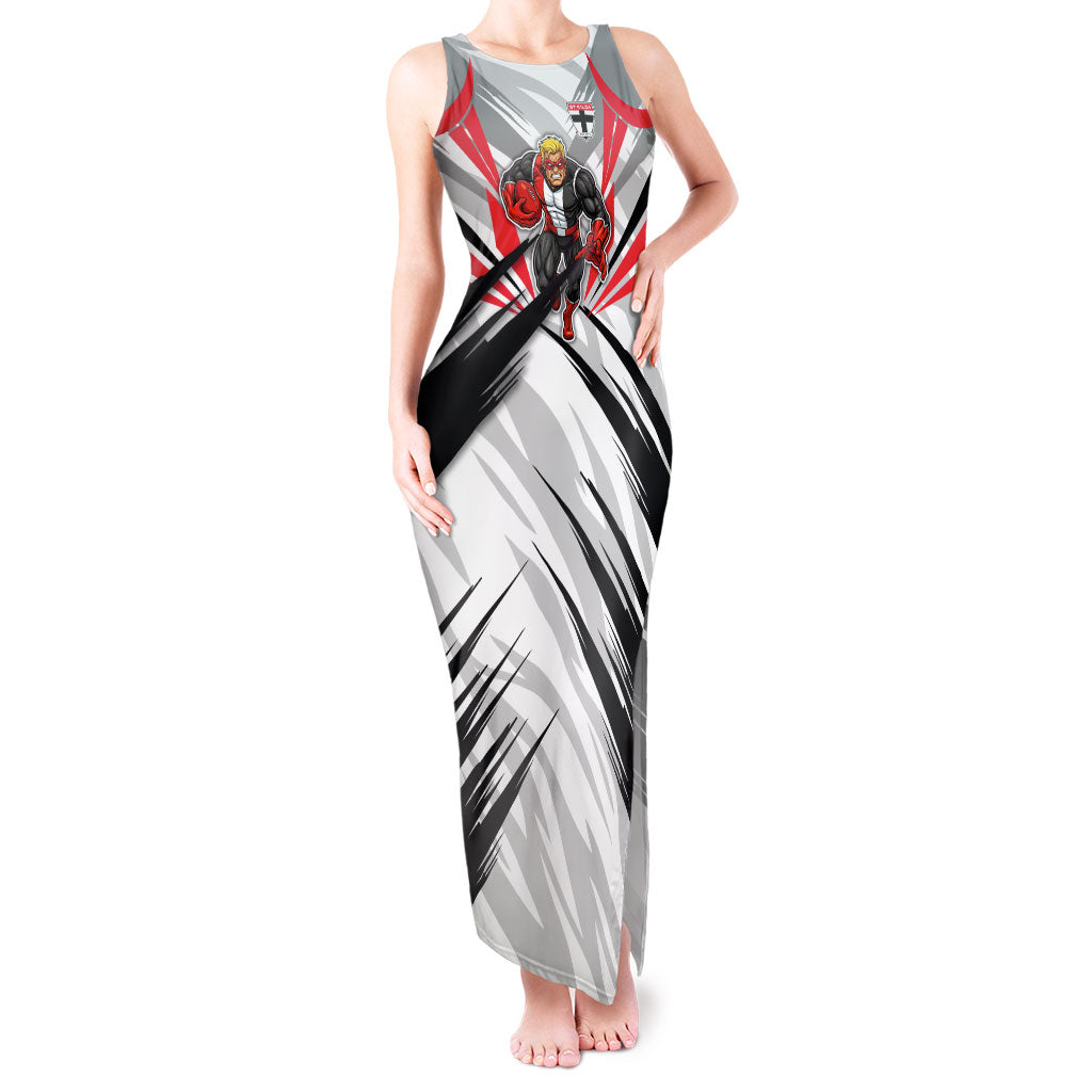 St Kilda Saints Australian Football Tank Maxi Dress Superhero Mascot Graphic - Bold Team Colors