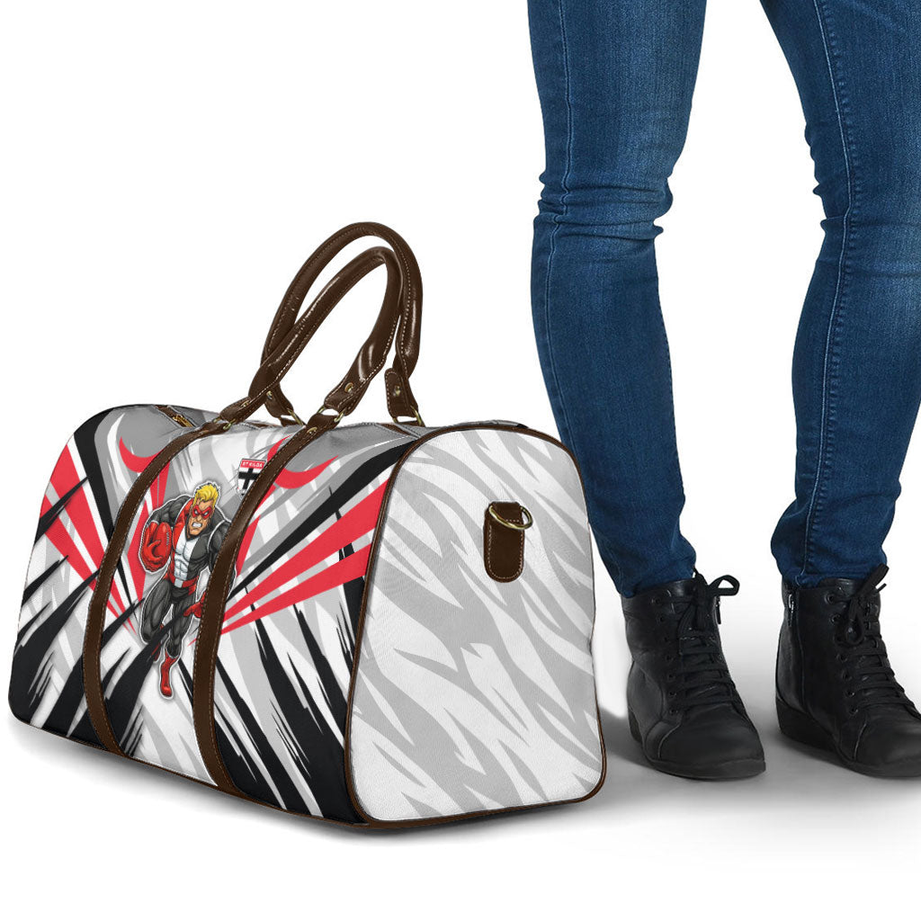 St Kilda Saints Australian Football Travel Bag Superhero Mascot Graphic - Bold Team Colors