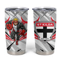 St Kilda Saints Australian Football Tumbler Cup Superhero Mascot Graphic - Bold Team Colors