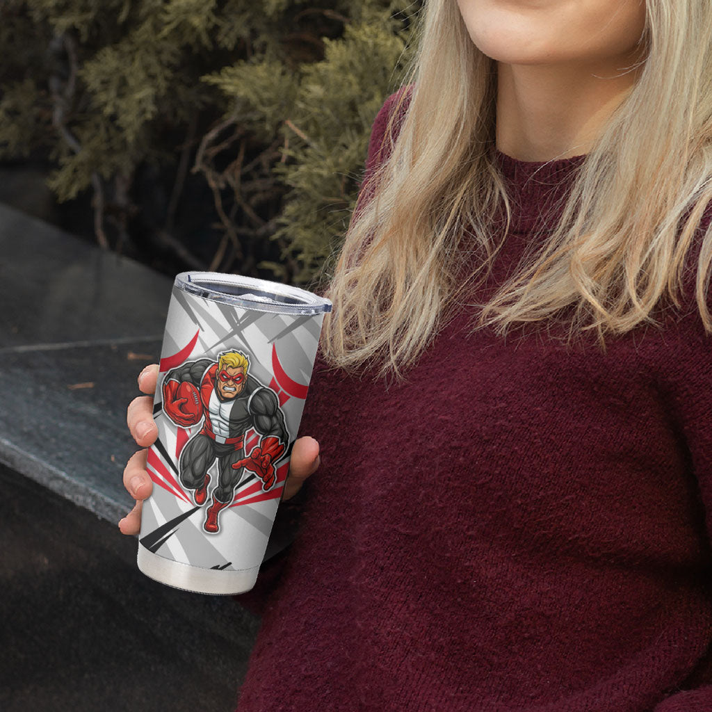 St Kilda Saints Australian Football Tumbler Cup Superhero Mascot Graphic - Bold Team Colors