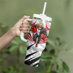 St Kilda Saints Australian Football Tumbler With Handle Superhero Mascot Graphic - Bold Team Colors