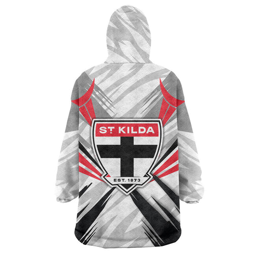 St Kilda Saints Australian Football Wearable Blanket Hoodie Superhero Mascot Graphic - Bold Team Colors