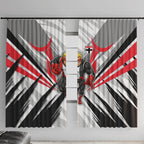 St Kilda Saints Australian Football Window Curtain Superhero Mascot Graphic - Bold Team Colors