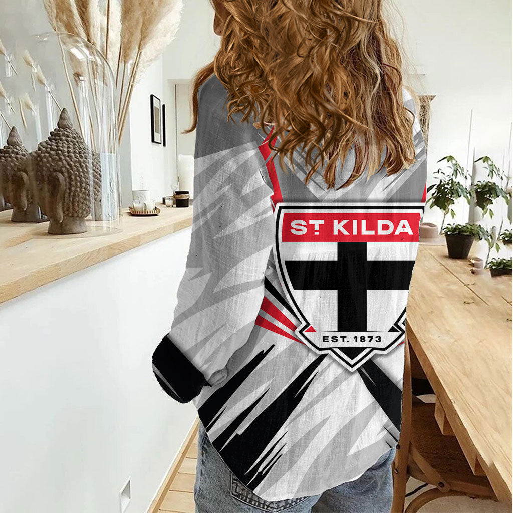 St Kilda Saints Australian Football Women Casual Shirt Superhero Mascot Graphic - Bold Team Colors