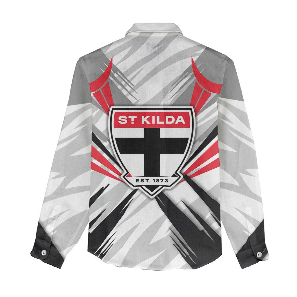 St Kilda Saints Australian Football Women Casual Shirt Superhero Mascot Graphic - Bold Team Colors