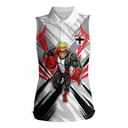St Kilda Saints Australian Football Women Sleeveless Polo Shirt Superhero Mascot Graphic - Bold Team Colors