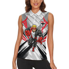 St Kilda Saints Australian Football Women Sleeveless Polo Shirt Superhero Mascot Graphic - Bold Team Colors