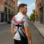 St Kilda Saints Australian Football Zipper Polo Shirt Superhero Mascot Graphic - Bold Team Colors