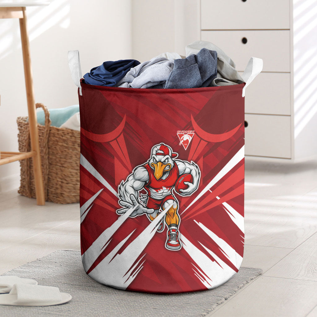 Sydney Swans Australian Football Laundry Basket Muscular Swan Mascot - Bold Team Colors