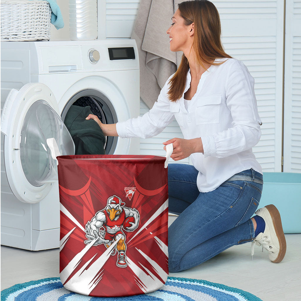 Sydney Swans Australian Football Laundry Basket Muscular Swan Mascot - Bold Team Colors