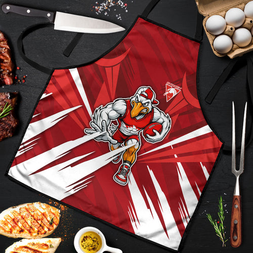 Sydney Swans Australian Football Apron Muscular Swan Mascot - Bold Team Colors