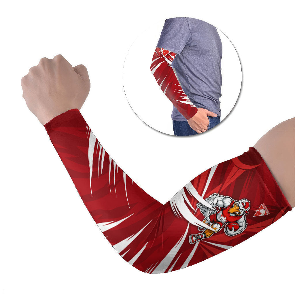 Sydney Swans Australian Football Arm Sleeves Muscular Swan Mascot - Bold Team Colors
