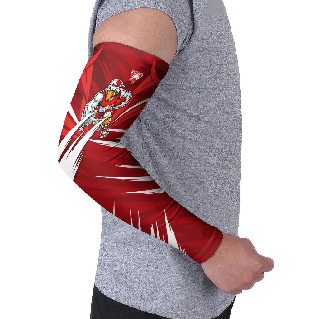 Sydney Swans Australian Football Arm Sleeves Muscular Swan Mascot - Bold Team Colors