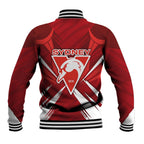 Sydney Swans Australian Football Baseball Jacket Muscular Swan Mascot - Bold Team Colors