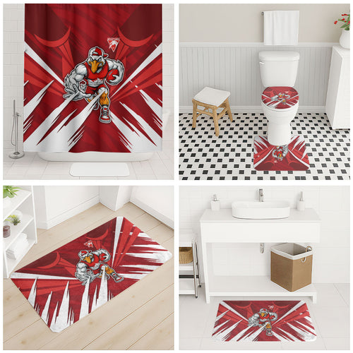 Sydney Swans Australian Football Bathroom Set Muscular Swan Mascot - Bold Team Colors