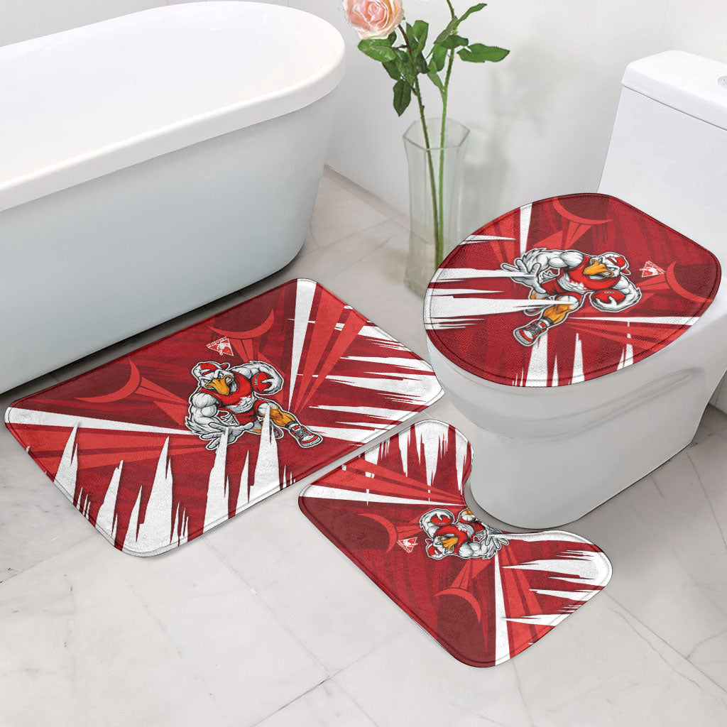 Sydney Swans Australian Football Bathroom Set Muscular Swan Mascot - Bold Team Colors