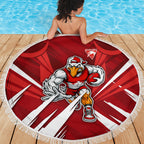 Sydney Swans Australian Football Beach Blanket Muscular Swan Mascot - Bold Team Colors